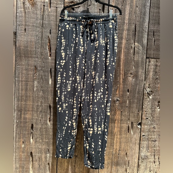 INC International Concepts Black & Tan Comfy Tie Dye Casual Pants - Picture 1 of 6